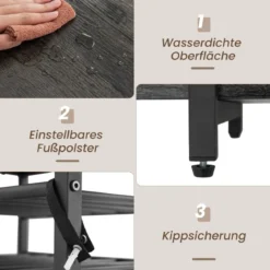 3-stufiges Industrielles Weinregal mit Steckdosen & Flaschenregal & Glashaltern Weinbarschrank Grau