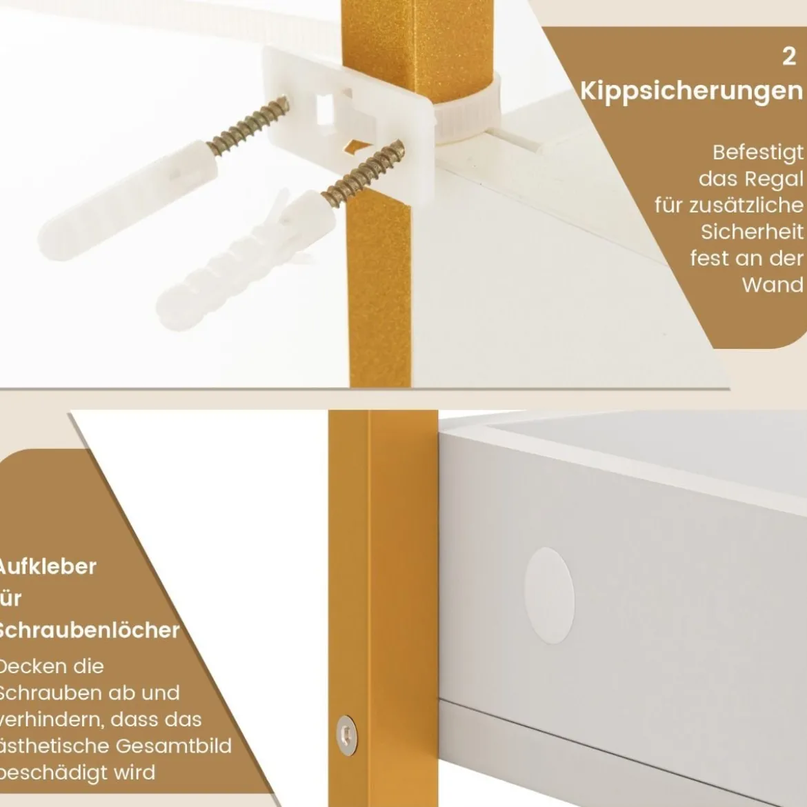 3-stufiges Toilettenregal mit 4 Haken & Verstellbaren Füßen Platzsparendes Badregal Weiß