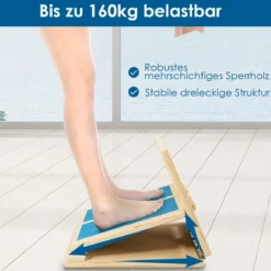 4-stufig Fußbrett verstellbares Trittbrett Holzschrägbrett mit Drehscharnier und rutschfester Trittfläche 160 KG Tragkraft