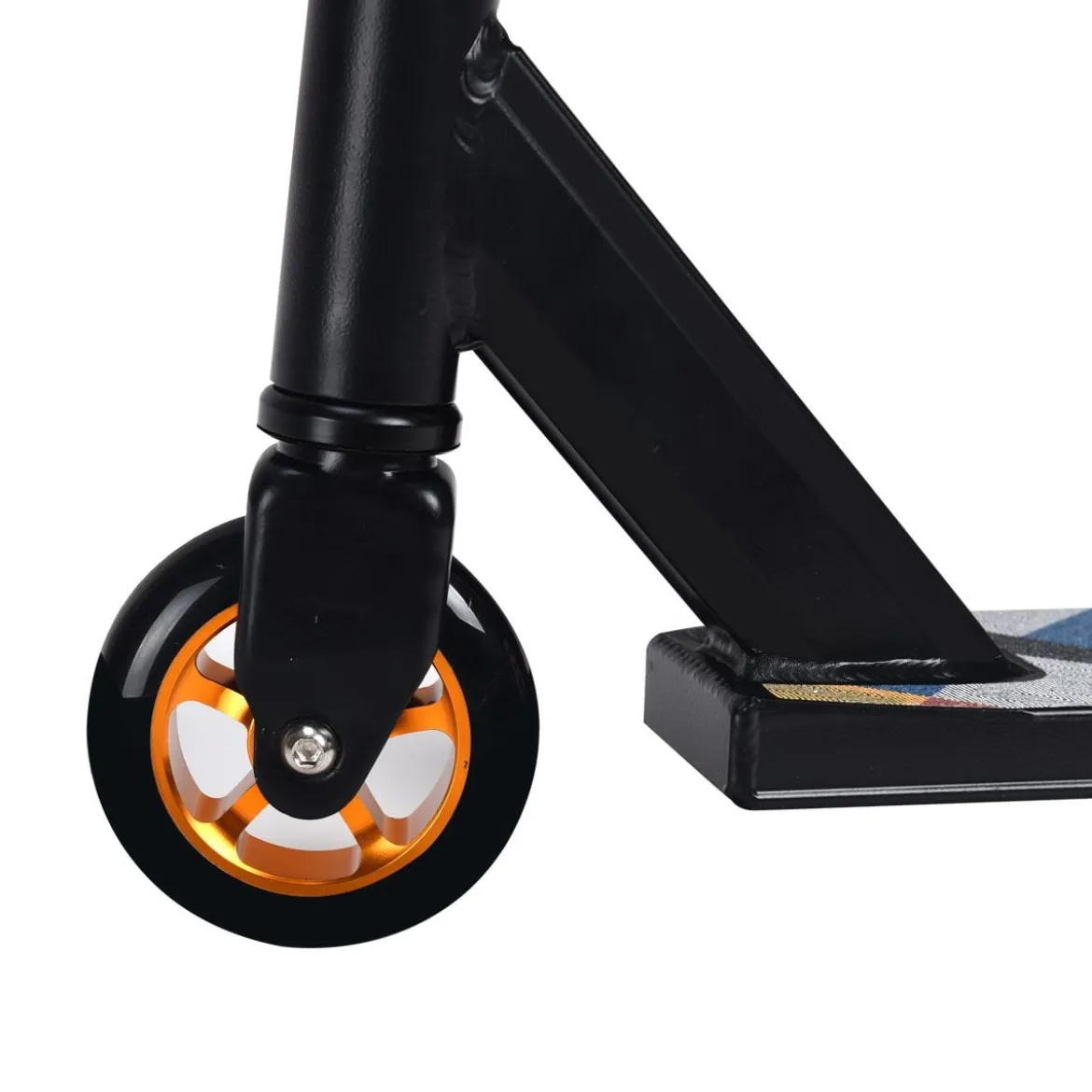 Stunt-Scooter Cityroller Scooter Tretroller mit PU-Rädern Schwarz