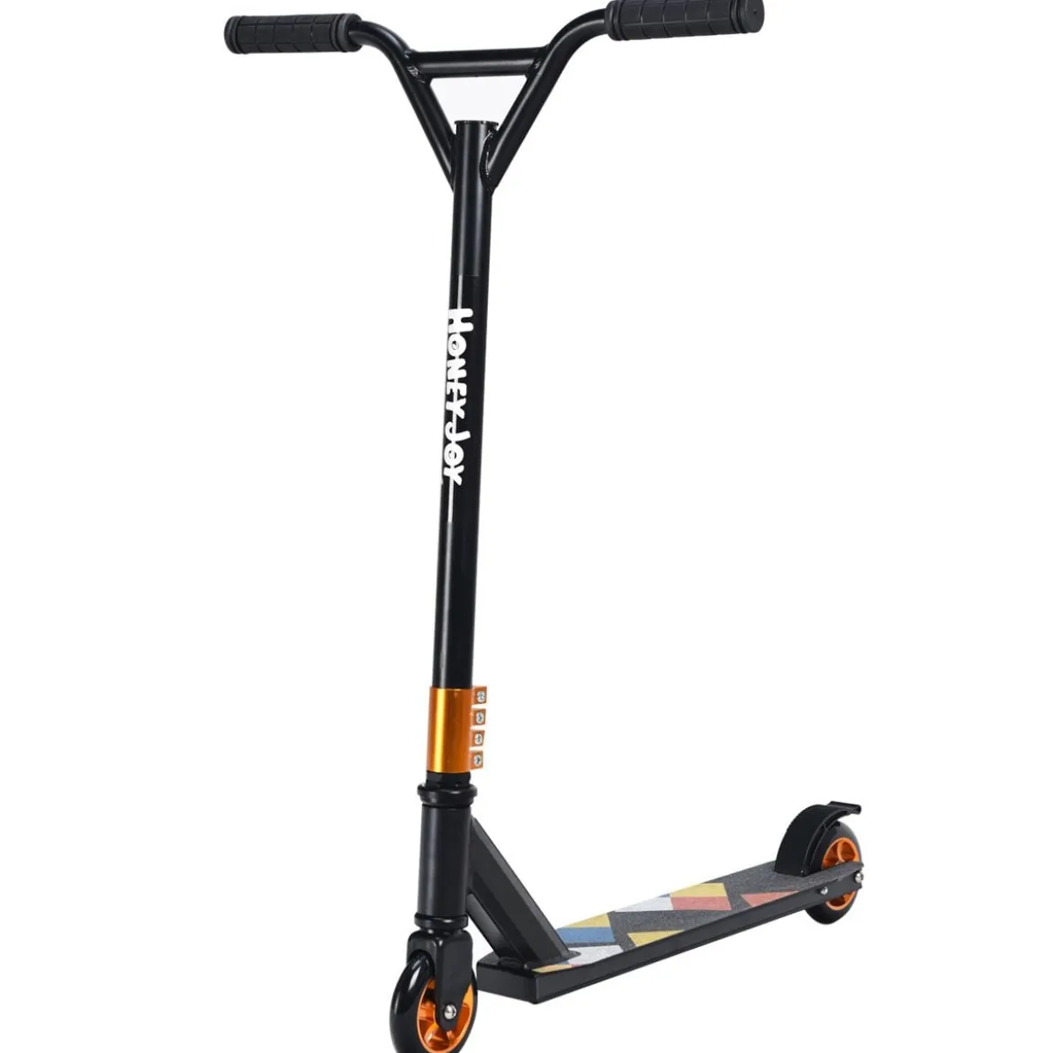 Stunt-Scooter Cityroller Scooter Tretroller mit PU-Rädern Schwarz