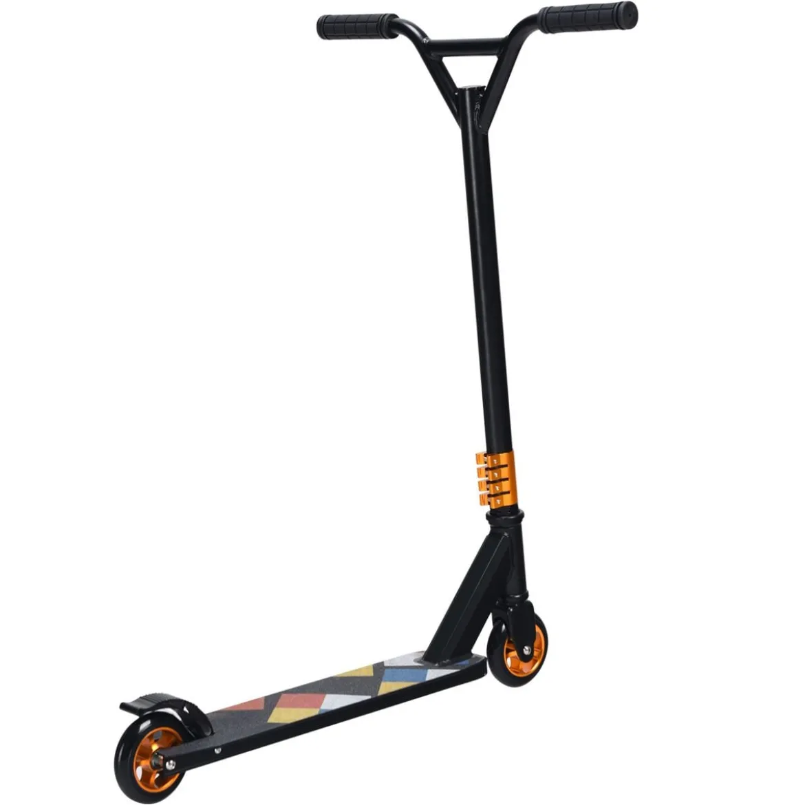 Stunt-Scooter Cityroller Scooter Tretroller mit PU-Rädern Schwarz