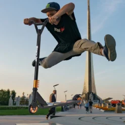 Stunt-Scooter Cityroller Scooter Tretroller mit PU-Rädern Schwarz