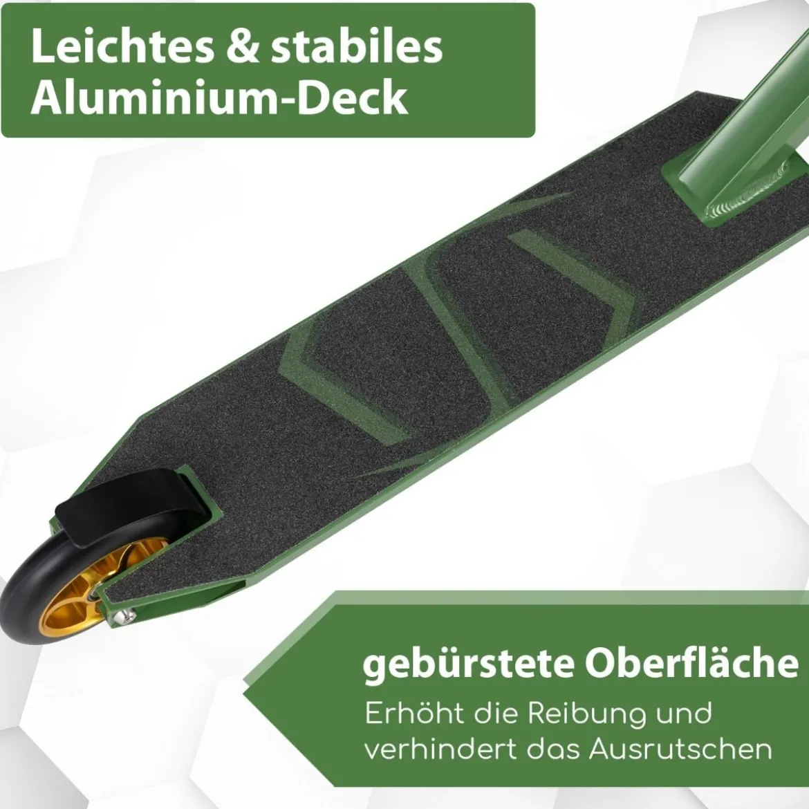 Stunt Scooter mit 360 Lenkung & PU Rädern & Aluminiumdeck Stuntscooter Funscooter