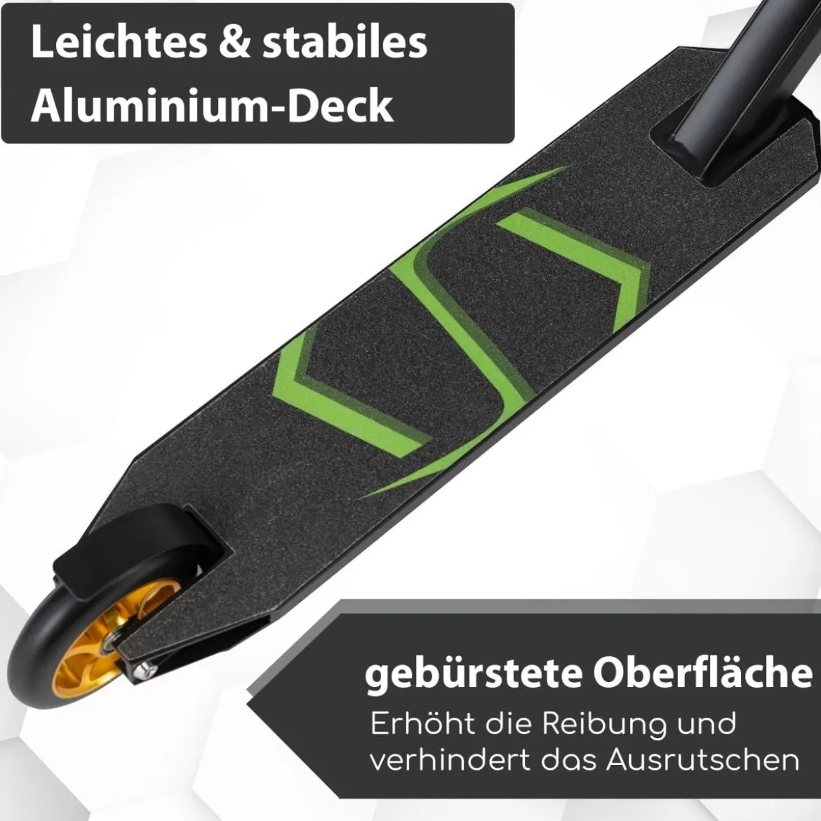 Stunt Scooter mit 360 Lenkung & PU Rädern & Aluminiumdeck Stuntscooter Funscooter