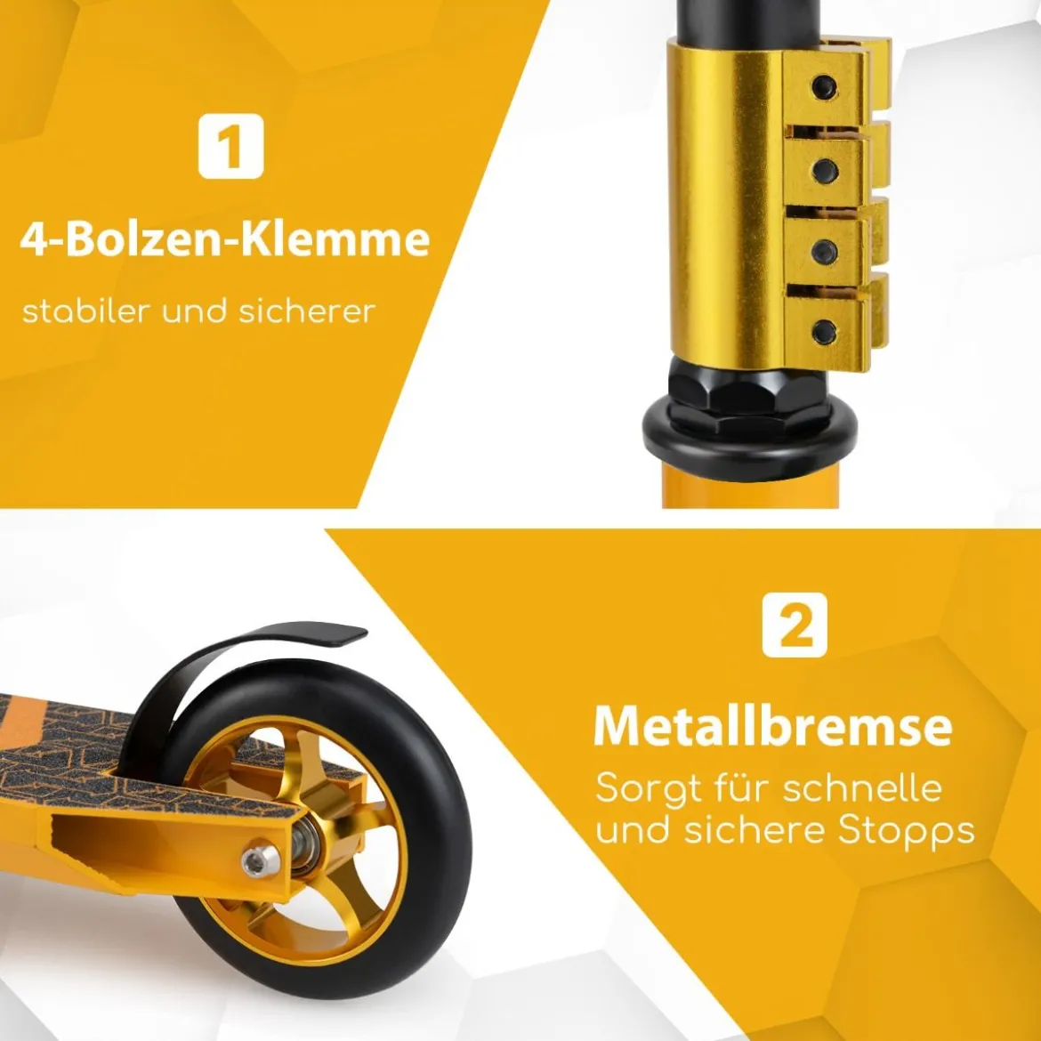 Stunt Scooter mit 360 Lenkung & PU Rädern & Aluminiumdeck Stuntscooter Funscooter