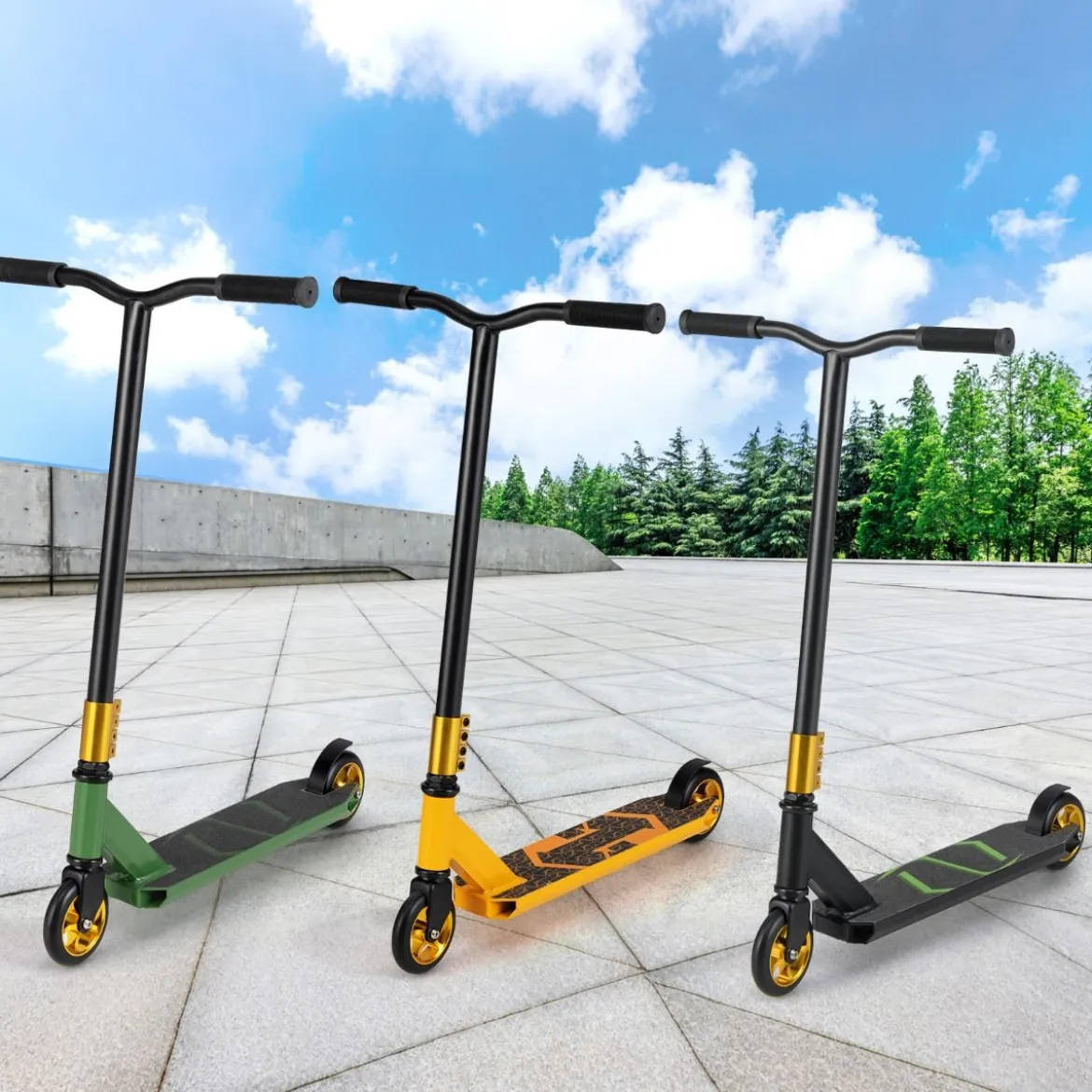 Stunt Scooter mit 360 Lenkung & PU Rädern & Aluminiumdeck Stuntscooter Funscooter
