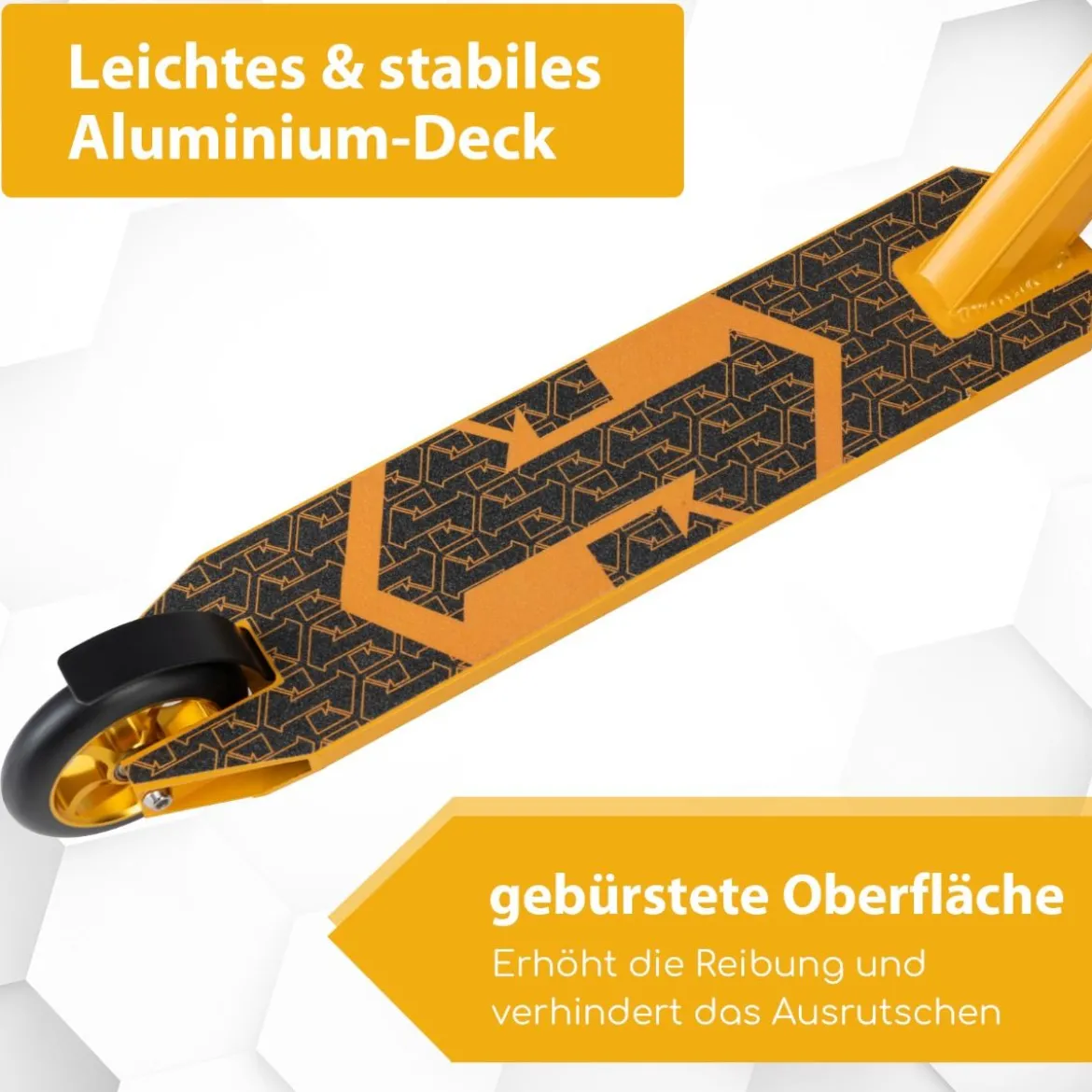 Stunt Scooter mit 360 Lenkung & PU Rädern & Aluminiumdeck Stuntscooter Funscooter