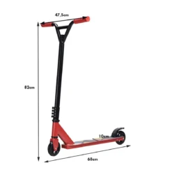 Stunt-Scooter Premium-Freestyle-Scooter für Kinder leichter Aluminium-Tretroller 68 x 47,5 x 82 cm Rot