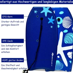 Sup Board Kinder Bodyboard Surfbrett Surfboard Dunkelblau 104 x 52 x 6 cm