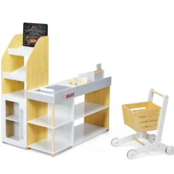 Supermarkt-Spielset mit Einkaufswagen Kinderkassierenspielzeug Rollenspiel supermarkt für kinder