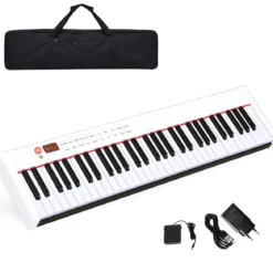 61-Tasten digitale Keyboard elektrisches Klavier mit Tragetasche 90 x 21 x 6 cm Weiß