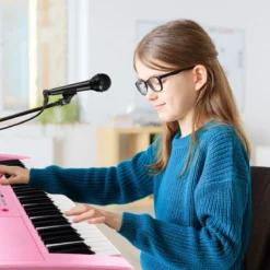 61-Tasten-Digitalpiano Elektrisches Keyboard für Kinder 83 x 27,5 x 9 cm Rosa