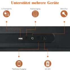 61-Tasten-Elektroklavier Digitale Keyboard tragbares Musikinstrument Schwarz + Weiß