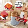 37 Tasten Elektronisches Klavier mit Mikrofon & Notenständer & Abnehmbare Beine Digitalpiano Rot