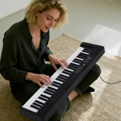 61-Tasten faltbares Klavierkeyboard vollwertiges elektronisches Keyboard mit MIDI- & Split-Funktion Schwarz