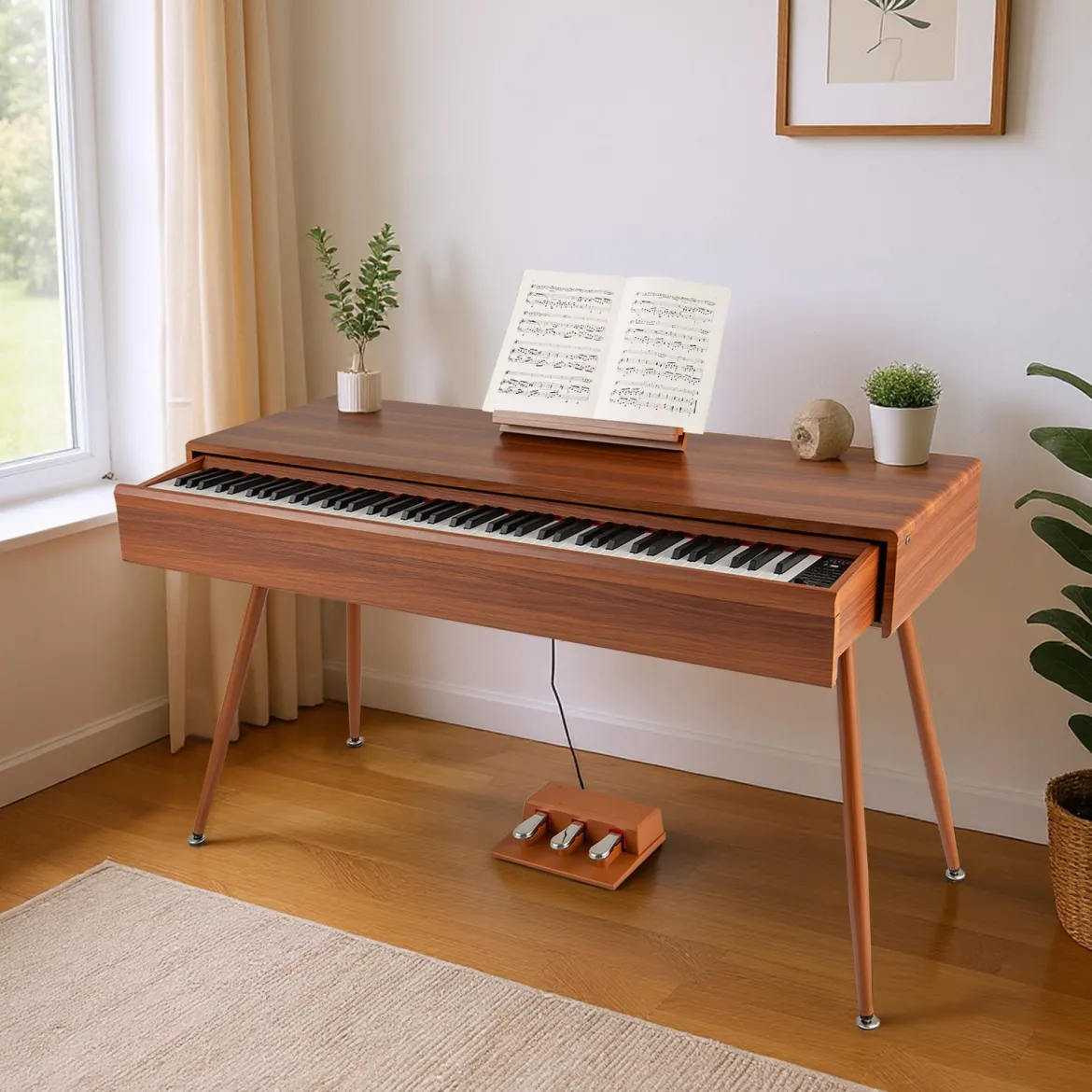 88-Tasten Graded Hammer Action Weighted Keyboard Klavier mit Push-Pull-Schublade Digitalpiano