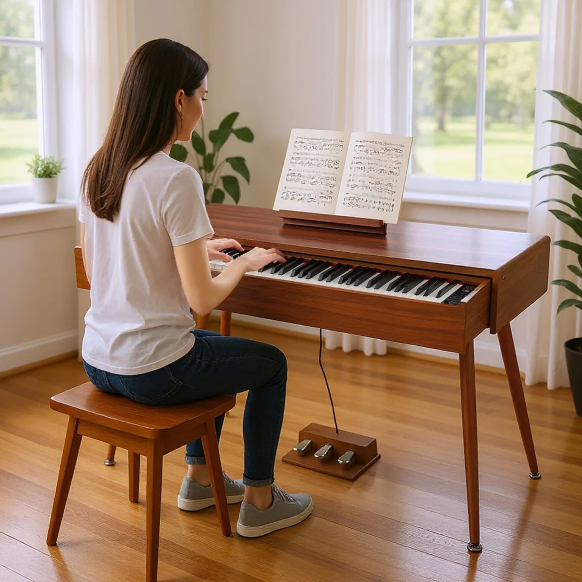88-Tasten Graded Hammer Action Weighted Keyboard Klavier mit Push-Pull-Schublade Digitalpiano