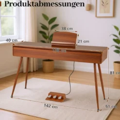 88-Tasten Graded Hammer Action Weighted Keyboard Klavier mit Push-Pull-Schublade Digitalpiano