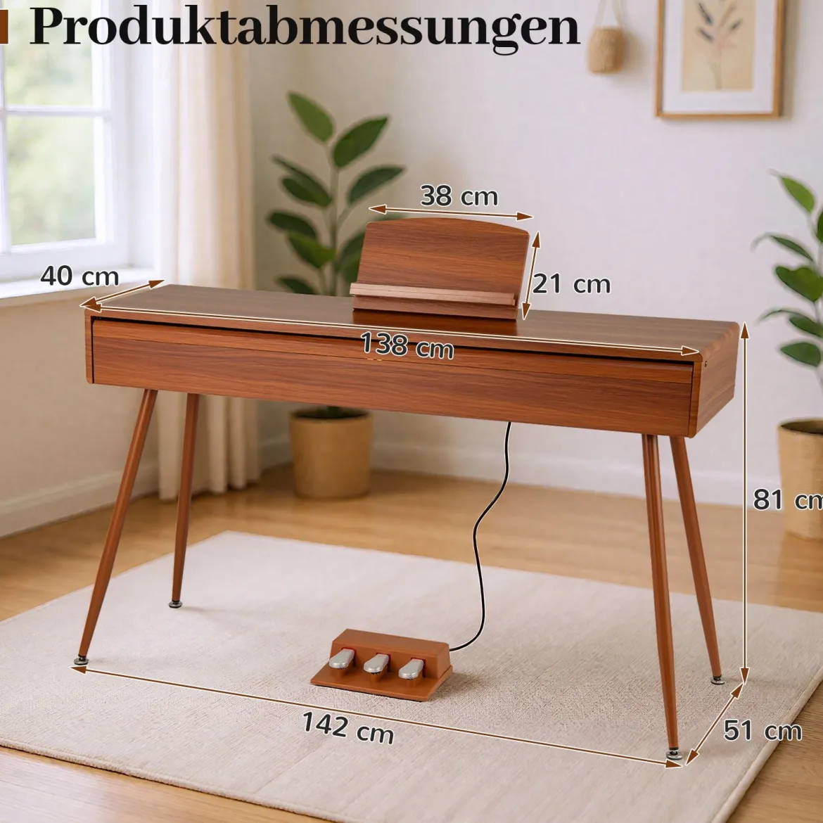 88-Tasten Graded Hammer Action Weighted Keyboard Klavier mit Push-Pull-Schublade Digitalpiano