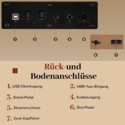 88-Tasten Graded Hammer Action Weighted Keyboard Klavier mit Push-Pull-Schublade Digitalpiano