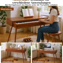 88-Tasten Graded Hammer Action Weighted Keyboard Klavier mit Push-Pull-Schublade Digitalpiano