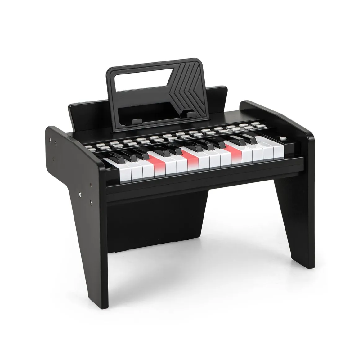 25 Tasten Keyboard Kinder Mini Digitales Klavier Holzspielzeug mit Einstellbarer Geschwindigkeit Schwarz