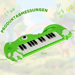 25 Tasten Kinder Digitalpiano mit Eingebauter Musik & Licht Elektronisches Klaviertastatur Grün