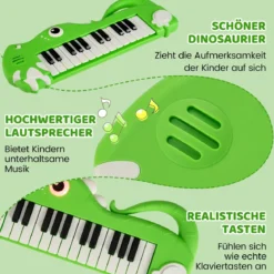 25 Tasten Kinder Digitalpiano mit Eingebauter Musik & Licht Elektronisches Klaviertastatur Grün