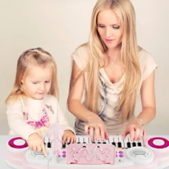 37 Tasten Kinder-Keyboard elektronisches Kinderklavier mit Licht Aufnahme & Abspiel Funktion Rosa