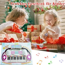 37 Tasten Klaviertastatur Kinder Keyboard mit Ständer pädagogische Keyboard 48 x 20 x 38 cm Rosa