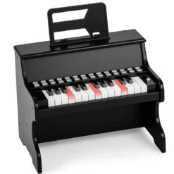 25 Tasten Mini Digitalpiano Kinder Elektrisches Klavier mit Einstellbarer Geschwindigkeit Schwarz
