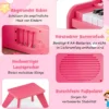 25 Tasten Mini Digitalpiano mit Hocker Kinder Klavier mit Einstellbarer Geschwindigkeit Rosa