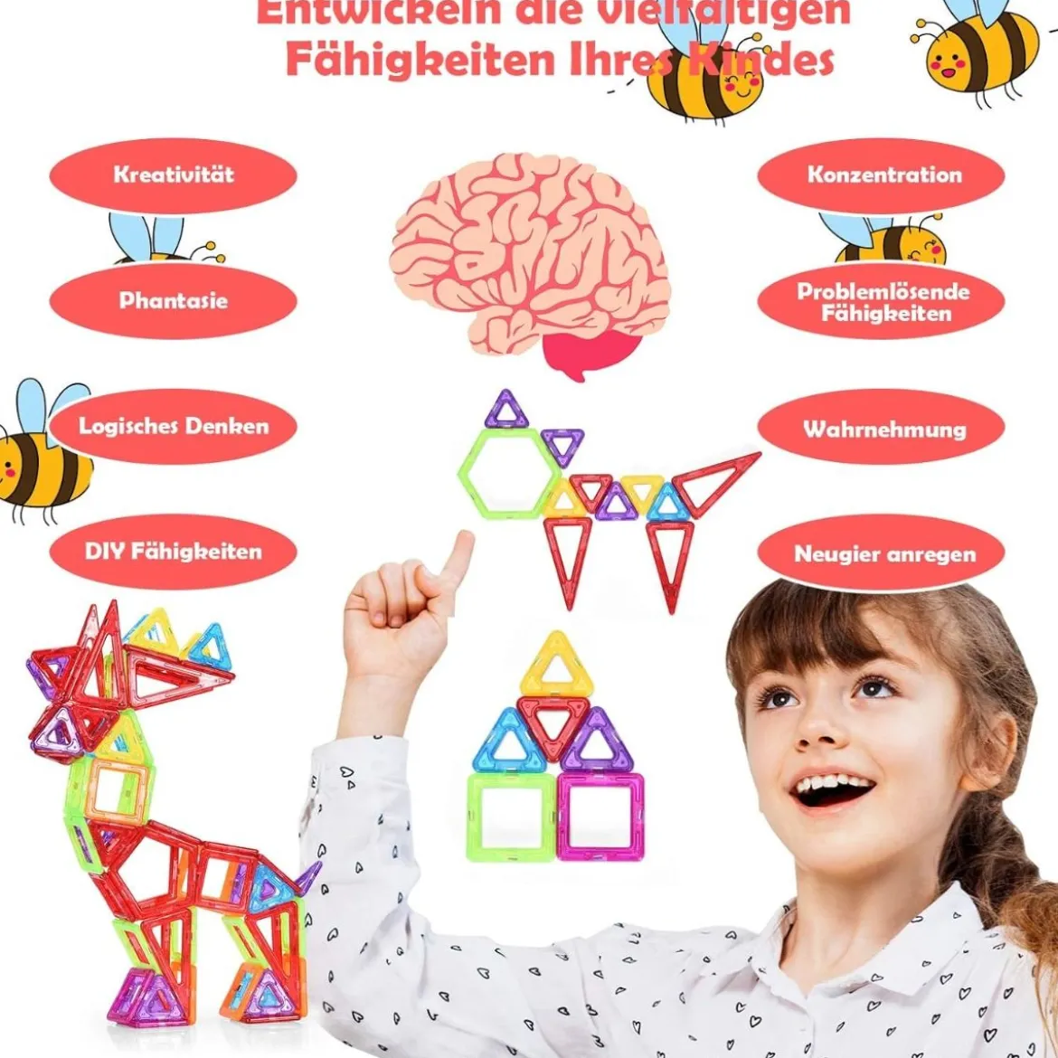 158 Teile Magnetische Bausteine Magnetspielzeug Multi-Kombination Building Bauklötze
