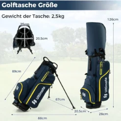 15 teilges Komplett Golfschläger Set Golf Set mit Golftasche & Regenhaube Gelb