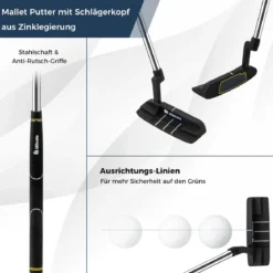 15 teilges Komplett Golfschläger Set Golf Set mit Golftasche & Regenhaube Gelb