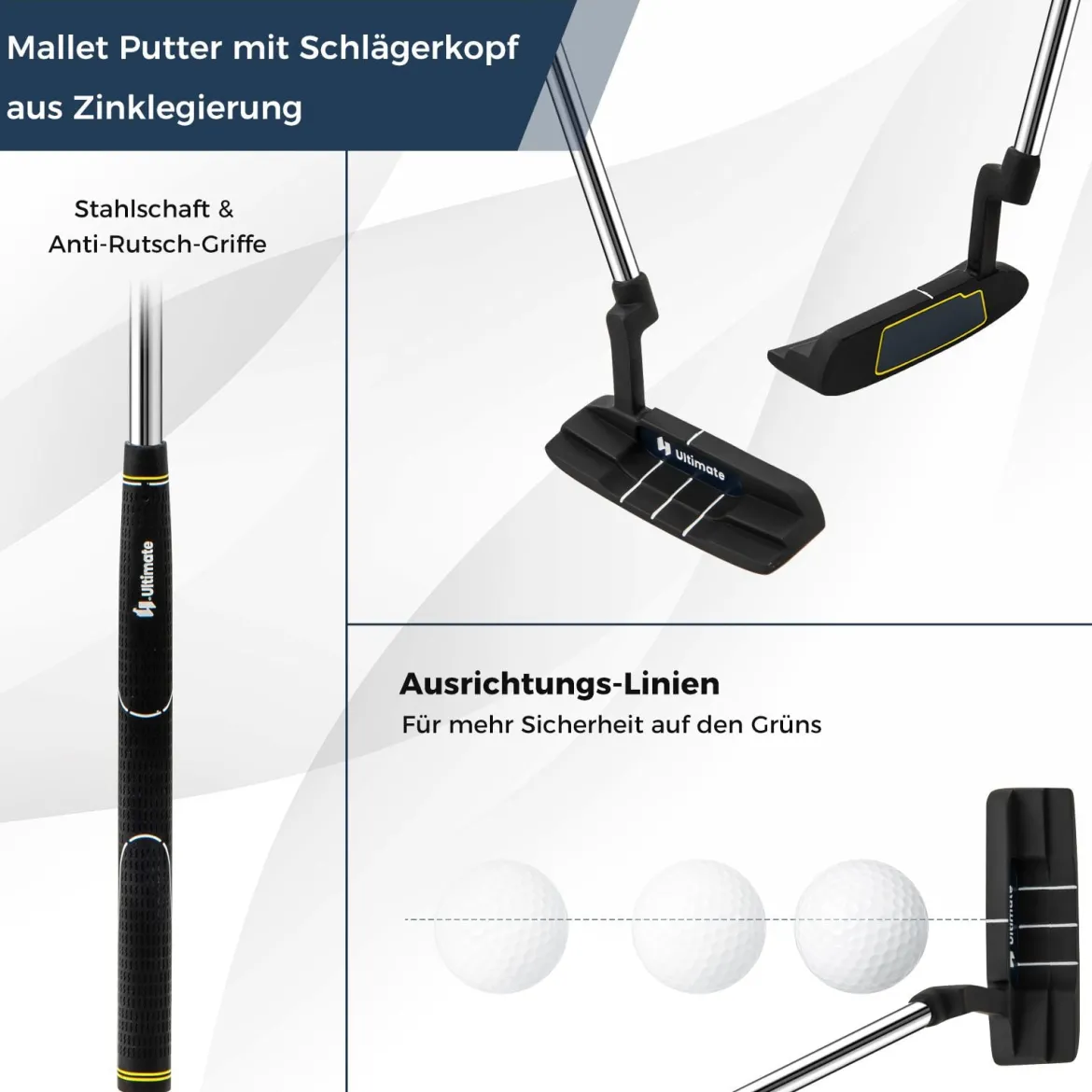 15 teilges Komplett Golfschläger Set Golf Set mit Golftasche & Regenhaube Gelb