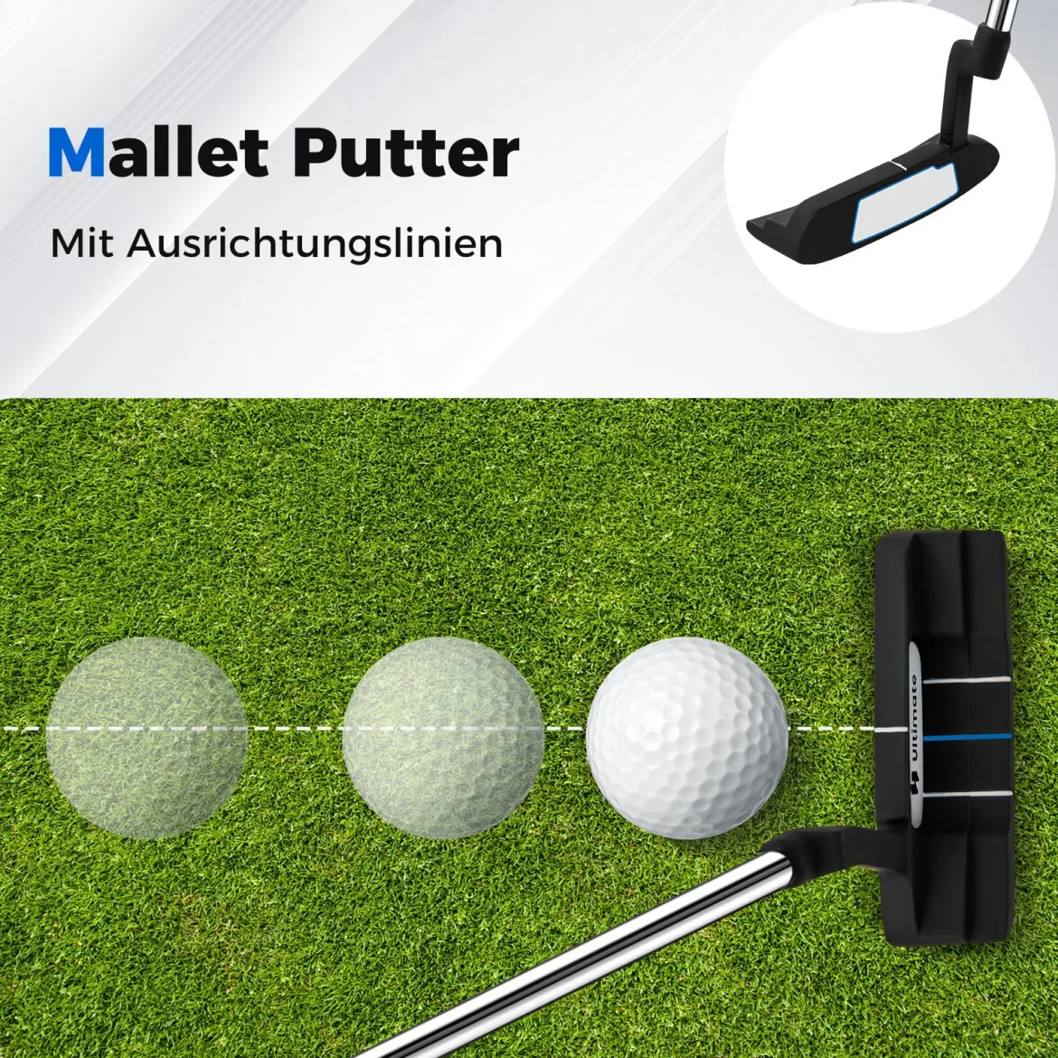 15 teilges Komplett Golfschläger Set Golf Set mit Golftasche & Regenhaube Weiß