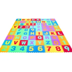 72-teilige Bodenpuzzle-Spielmatte für Kinder Puzzlematte Kinder Spielmatte 31,5 x 31,5 x 1 cm Bunt