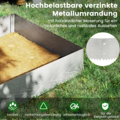 6-teilige Rasenkante aus Verzinkt Metall Mähkante Beetumrandung DIY Hochbeet Gartenbeet 110 x 22 cm