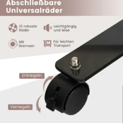 6-Teiliger Faltbarer Raumteiler 172 cm Hoher Sichtschutz mit Feststellbaren Rädern Braun