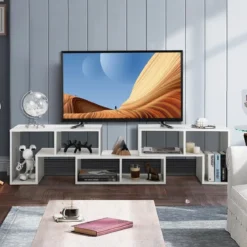 3-teiliger Fernsehschrank aus Holz für TVs bis zu 65" Frei Kombinierbarer Fernsehtisch