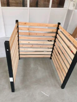 3-teiliger Gartenzaun aus Tannenholz mit Erdspieße & Verstellbarem Winkel Dekorativer Sichtschutzzaun