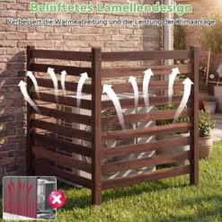4-teiliger Gartenzaun mit Holzpfählen Sichtschutzzaun Dekorativer Steckzaun Braun