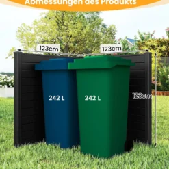 4-teiliger Gartenzaun mit Pfosten aus Verzinkte Metall & Schutzkappen Dekorativer Sichtschutzzaun Schwarz