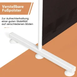 6-teiliger Raumteiler mit Langlebigen Scharnieren & Metallbasis 300 cm Lang Braun