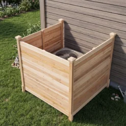 3-Teiliger Sichtschutzzaun aus Tannenholz Gartenzaun für Klimaanlage & Wärmepumpe Natur