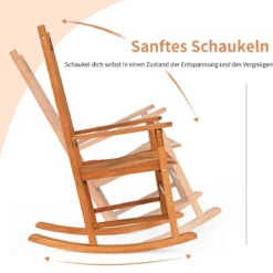 3-Teiliges Bistro-Set mit Schaukelstühlen aus Eukalyptusholz Natur