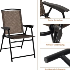 3-teiliges Bistro-Set Patio Set mit 2 Klappstühlen Indoor & Outdoor Möbel-Set Gartenmöbel Bistrotisch