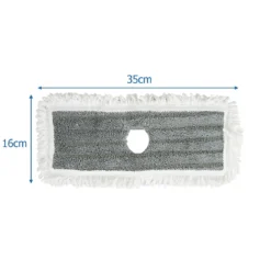 6-teiliges Ersatz-Moppkopf-Set Waschbares Rechteckiges Reinigungstuch 35 x 16 cm Grau